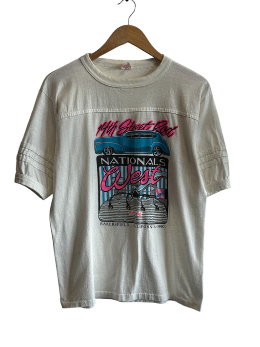 Vintage 1990 Bakersfield Hot Rod Classic Car Graphic Tee Size Large