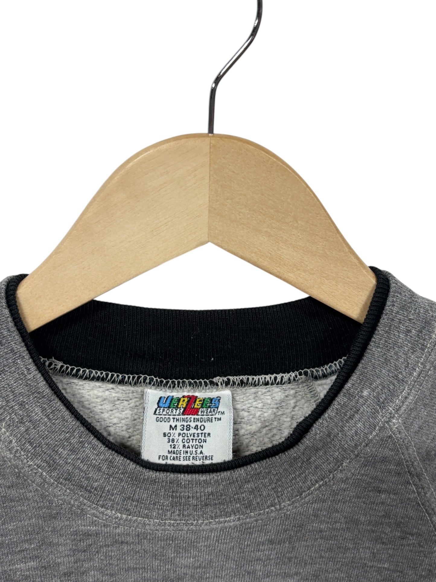 Vintage 90's Jerzees Grey Blank Crewneck Sweater Size Medium