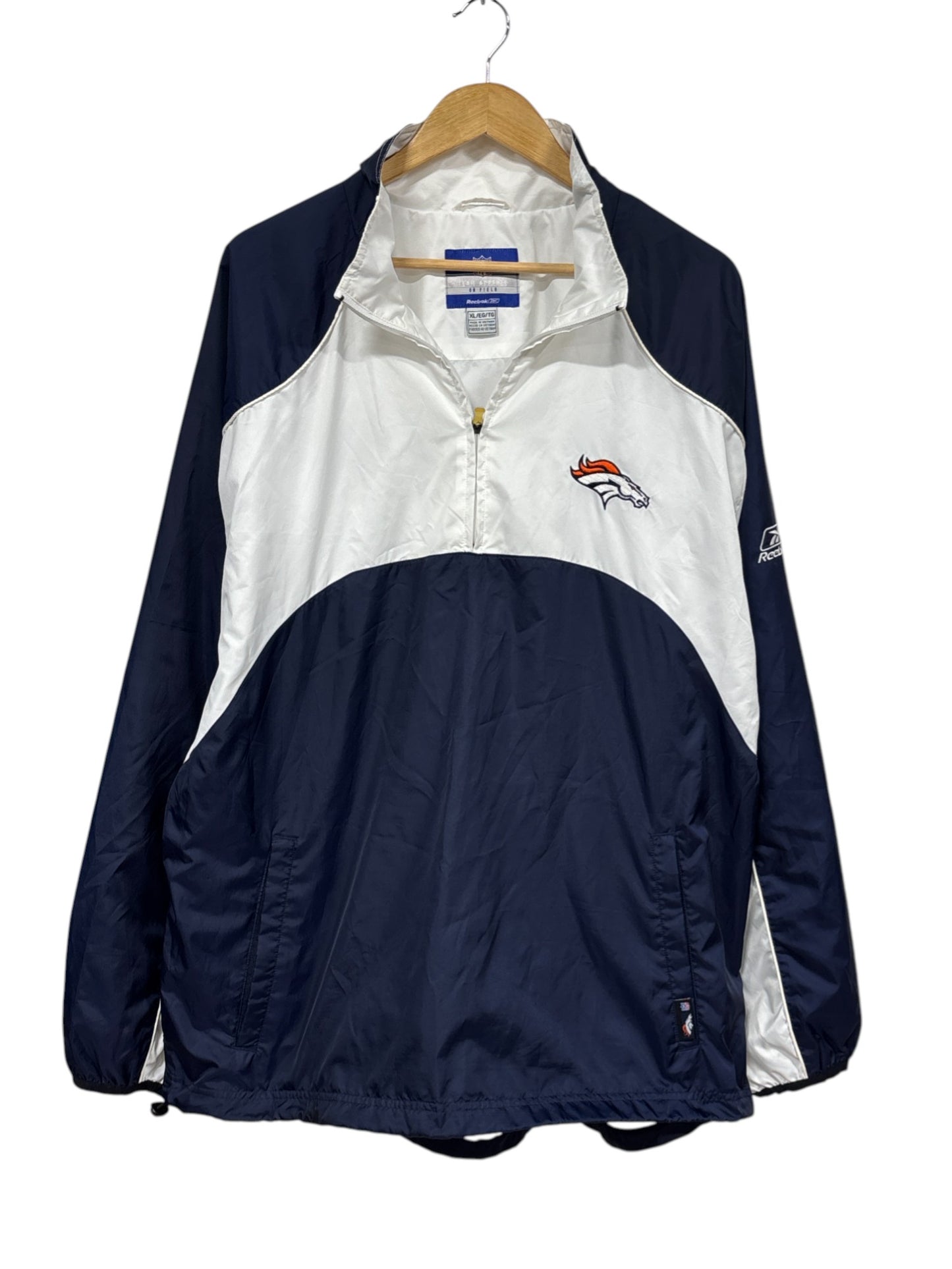 Vintage 00's Denver Broncos NFL Logo Reebok Windbreaker Jacket Size XL