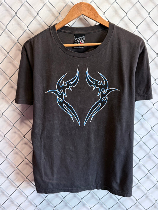 Y2K Top Heavy Tribal Art Graphic Tee Size XL