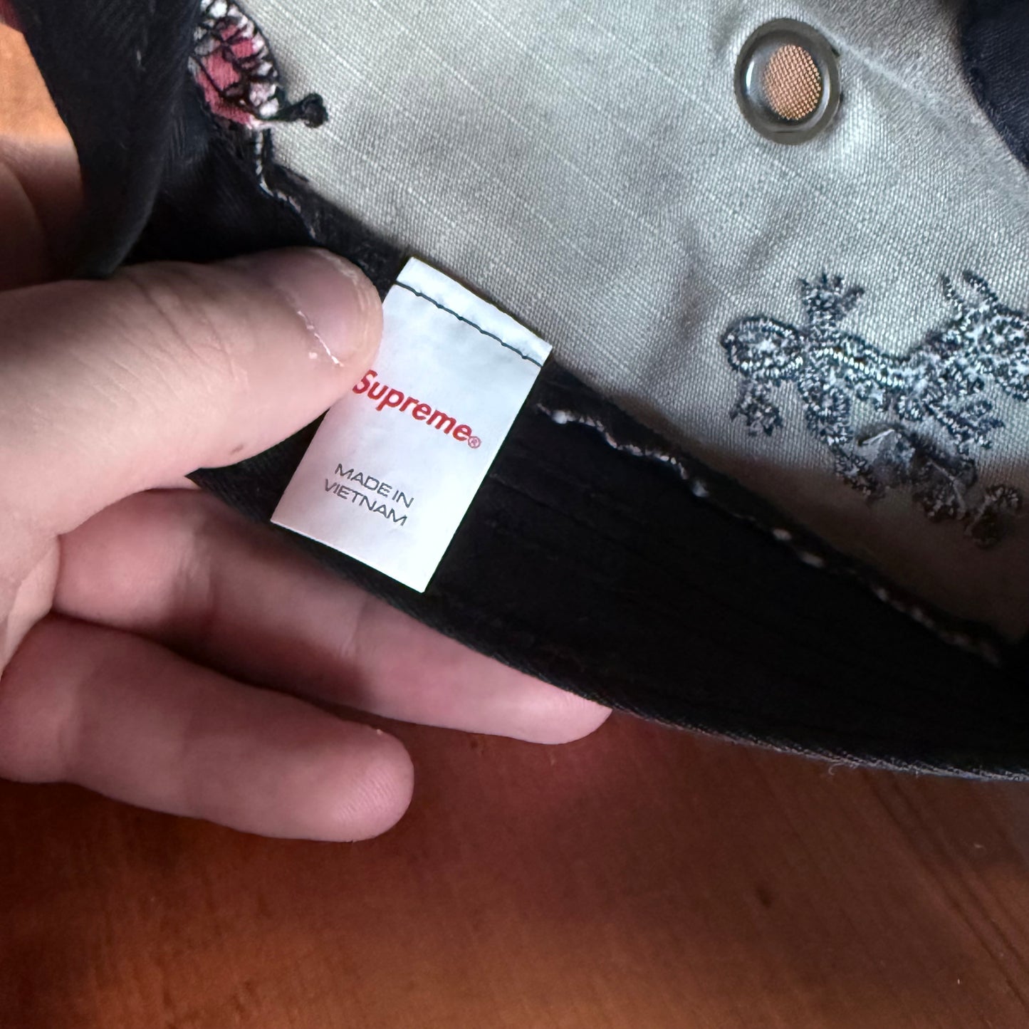 Supreme Red Military Camo Hat