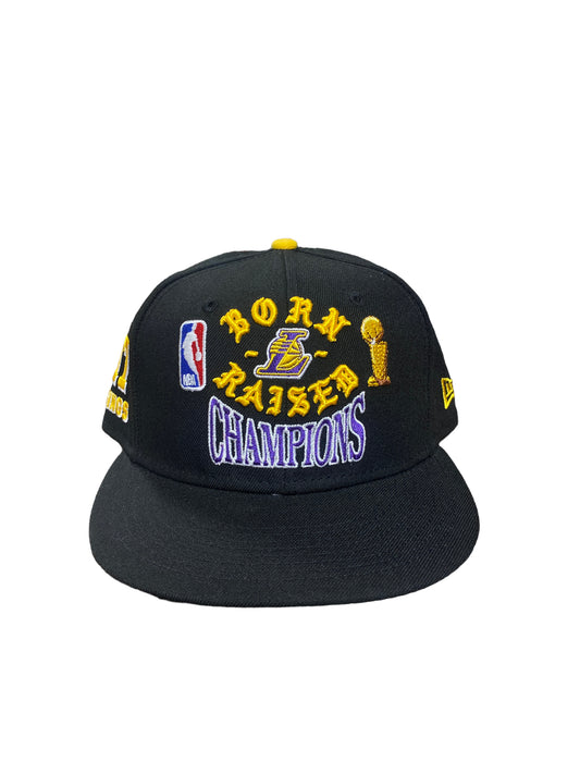 Born x Raised LA Lakers 17 Time Champions Fitted Hat Size 7 1/2