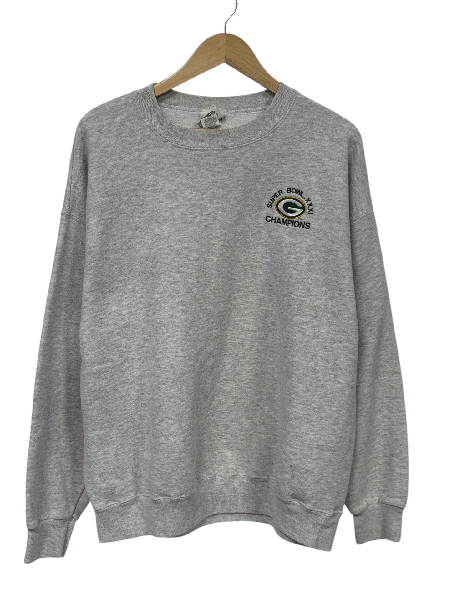 Vintage 90's Nutmeg Green Bay Packers Super Bowl 31 Sweater Size XL