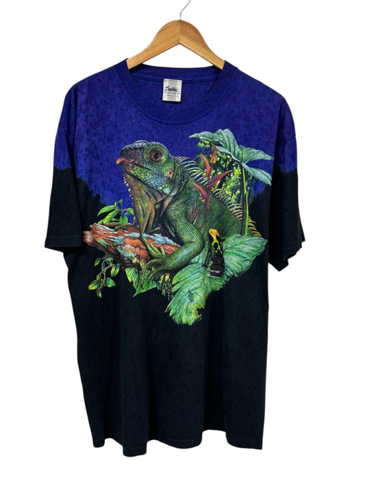 Vintage 90's Iguana Big Print Nature Graphic Tee Size Large