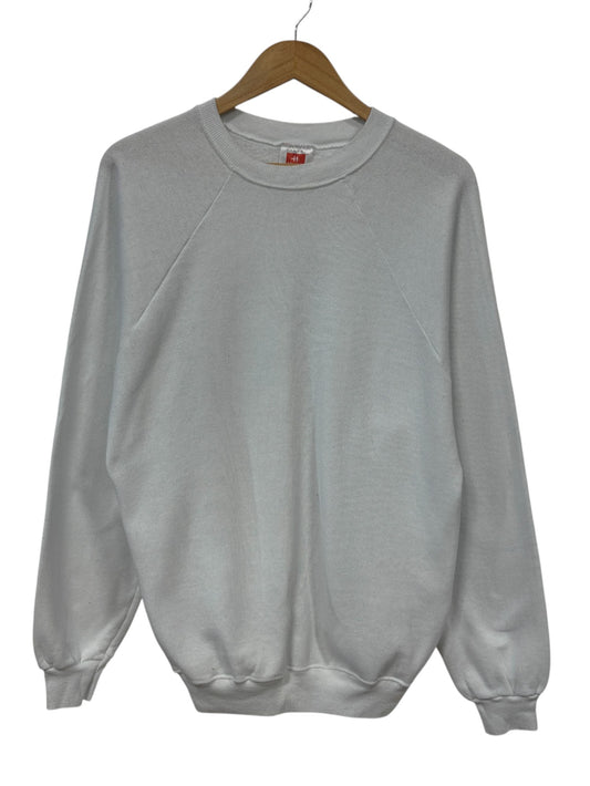 Vintage 90's Hanes White Blank Crewneck Sweater Size XL