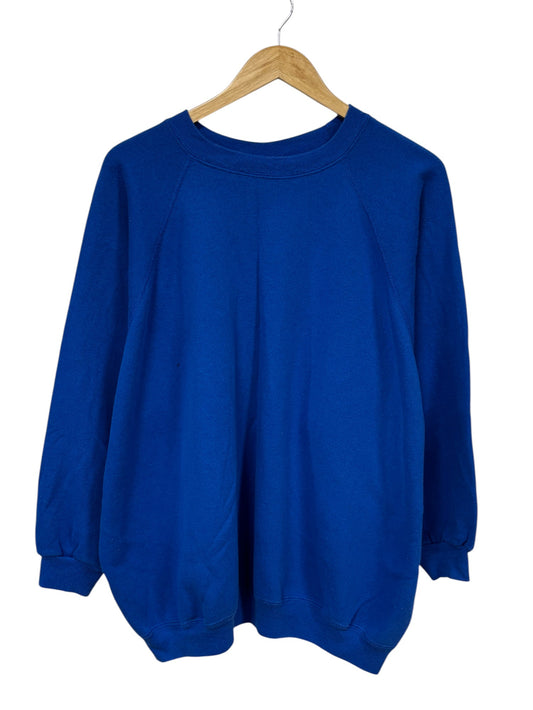 Vintage 90's Hanes Her Way Blue Blank Sweater Size 3XL Women's