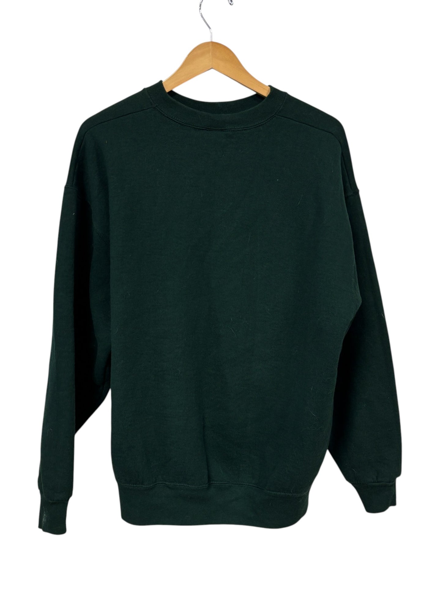 Vintage 90's Fruit of the Loom Dark Green Heavyweight Blank Sweater Size XL