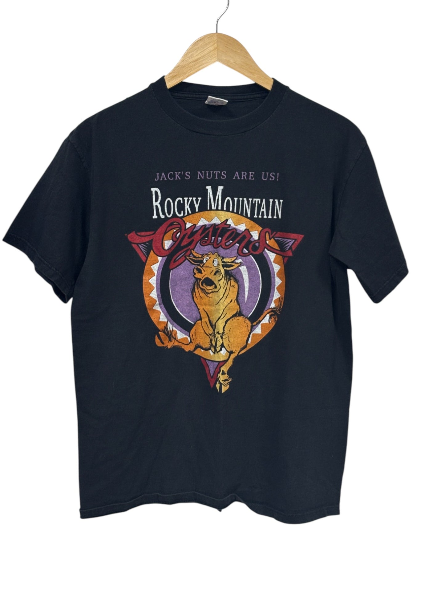 Vintage 90's Rocky Mountain Oysters Graphic Tee Size Large