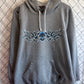 Y2k Top Heavy Tribal Art Grey Hoodie Size Large