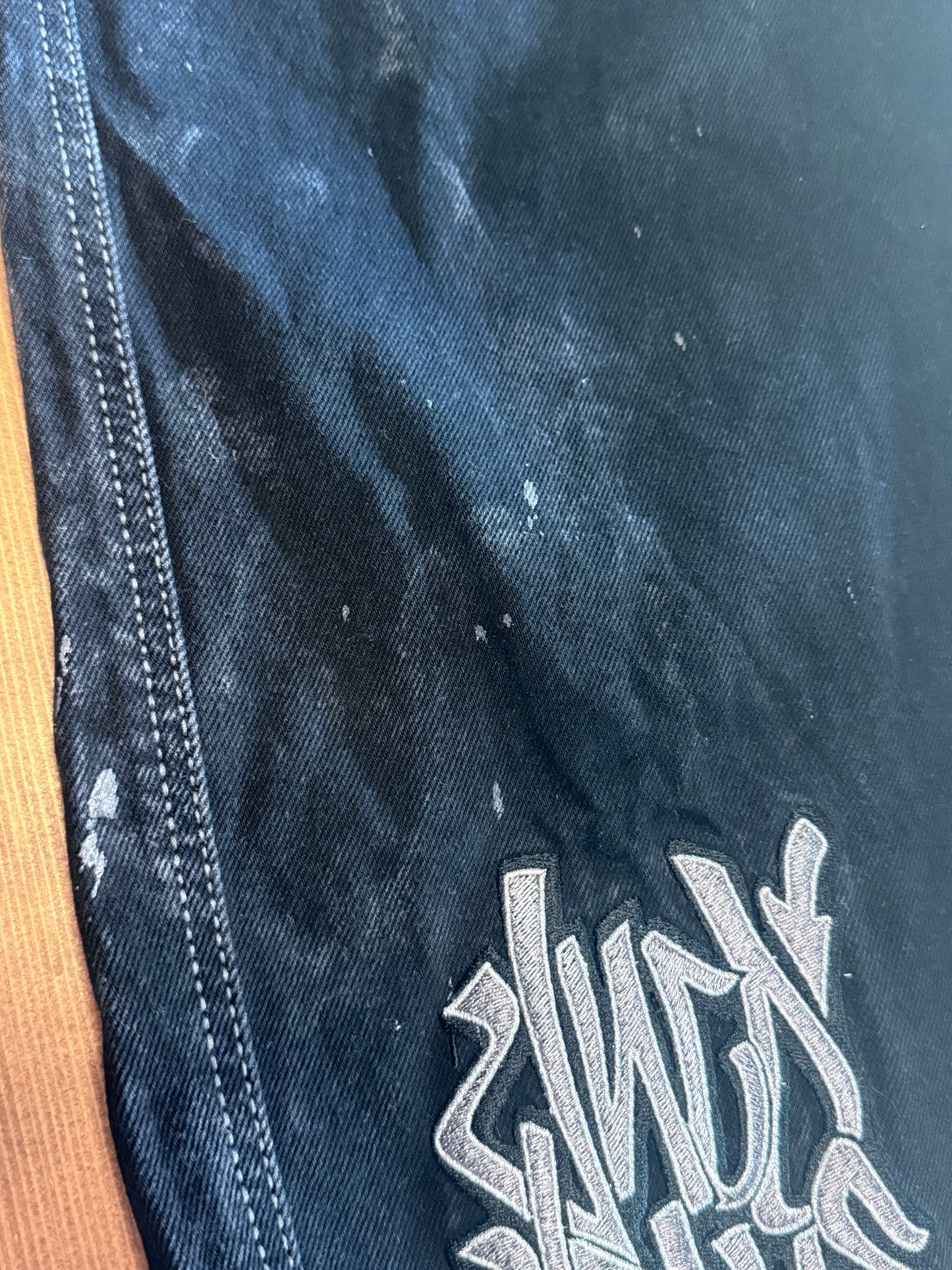 Vintage JNCO Jeans Black Stovepipe Wide Leg Denim Jeans Size 36x25