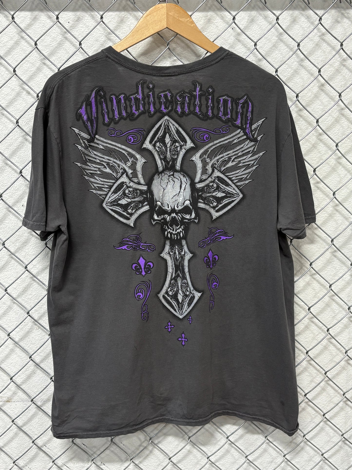 Y2K Affliction Style Skulls Graphic Tee Size XL