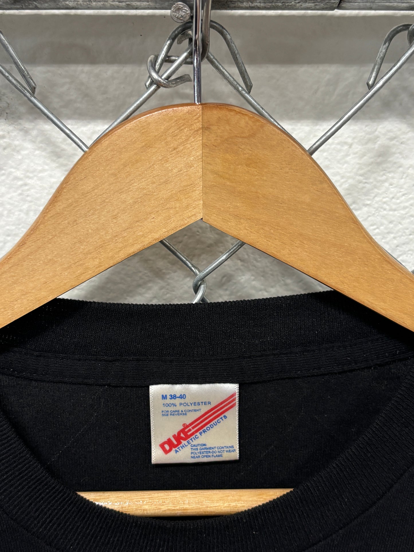 Vintage 80's Duke Athletic Products Black Blank Tee Size Medium