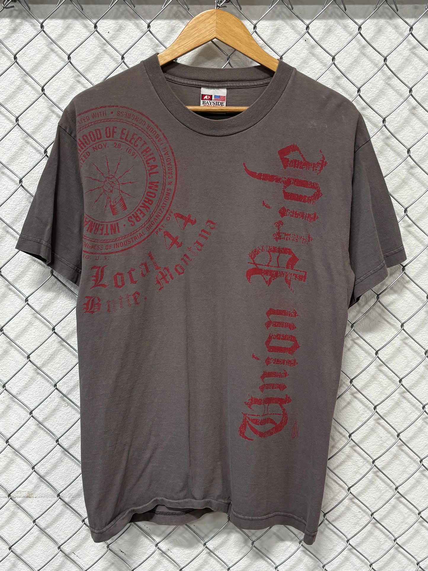 Vintage Union Pride Local 44 Butte Montana Electrician Tee Size Large