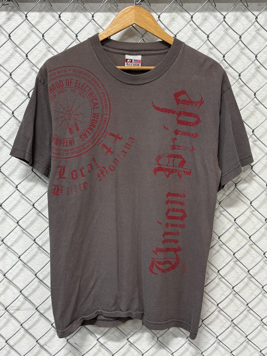 Vintage Union Pride Local 44 Butte Montana Electrician Tee Size Large