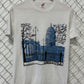 Vintage 80's Russia Leningrad City Skyline Art Graphic Tee Size Medium