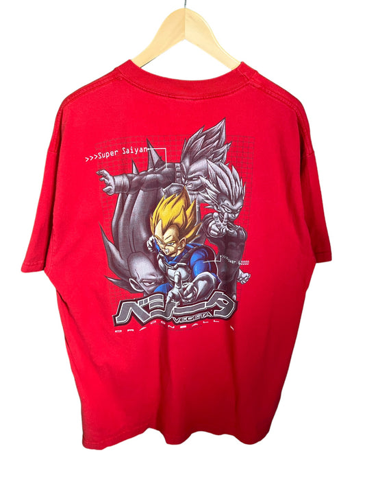 Vintage Dragon Ball Z Super Saiyan Vegeta Anime Graphic Tee Size XL