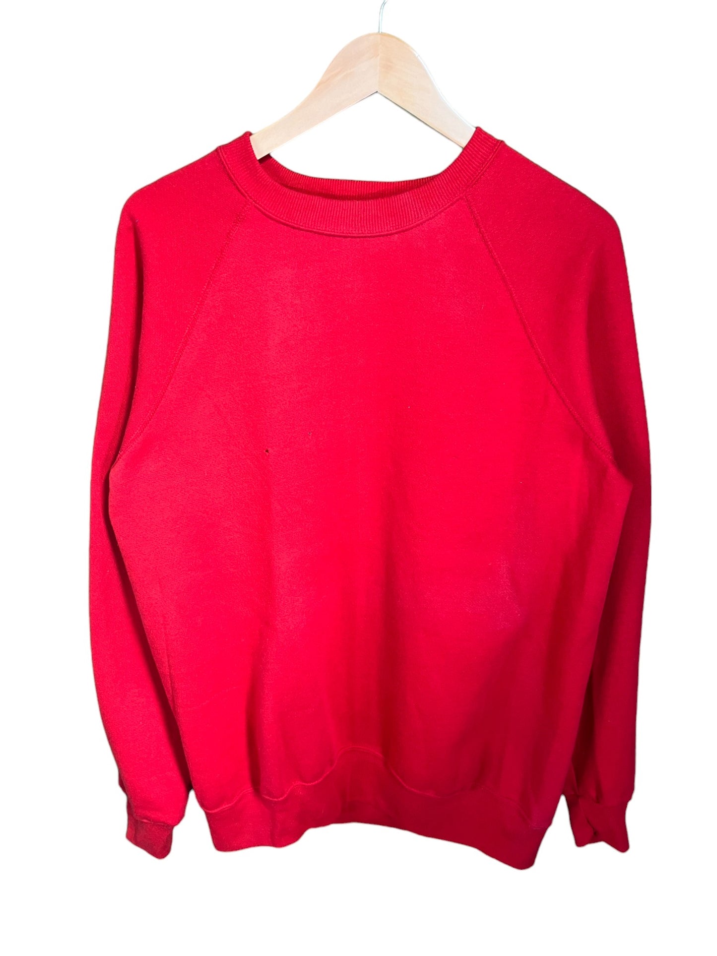 Vintage 90's Red Blank Boxy Fit Crewneck Sweater Size Large