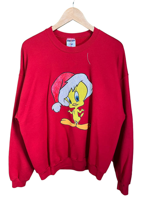 Vintage 90's Looney Tunes Bugs Bunny Tweety Bird Graphic Crewneck Size XL