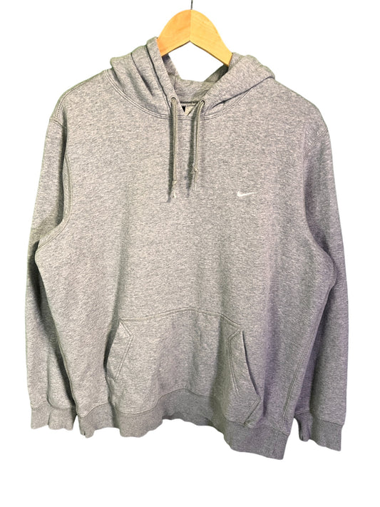 Vintage 00's Nike Grey Embroidered Swoosh Pullover Hoodie Size XL