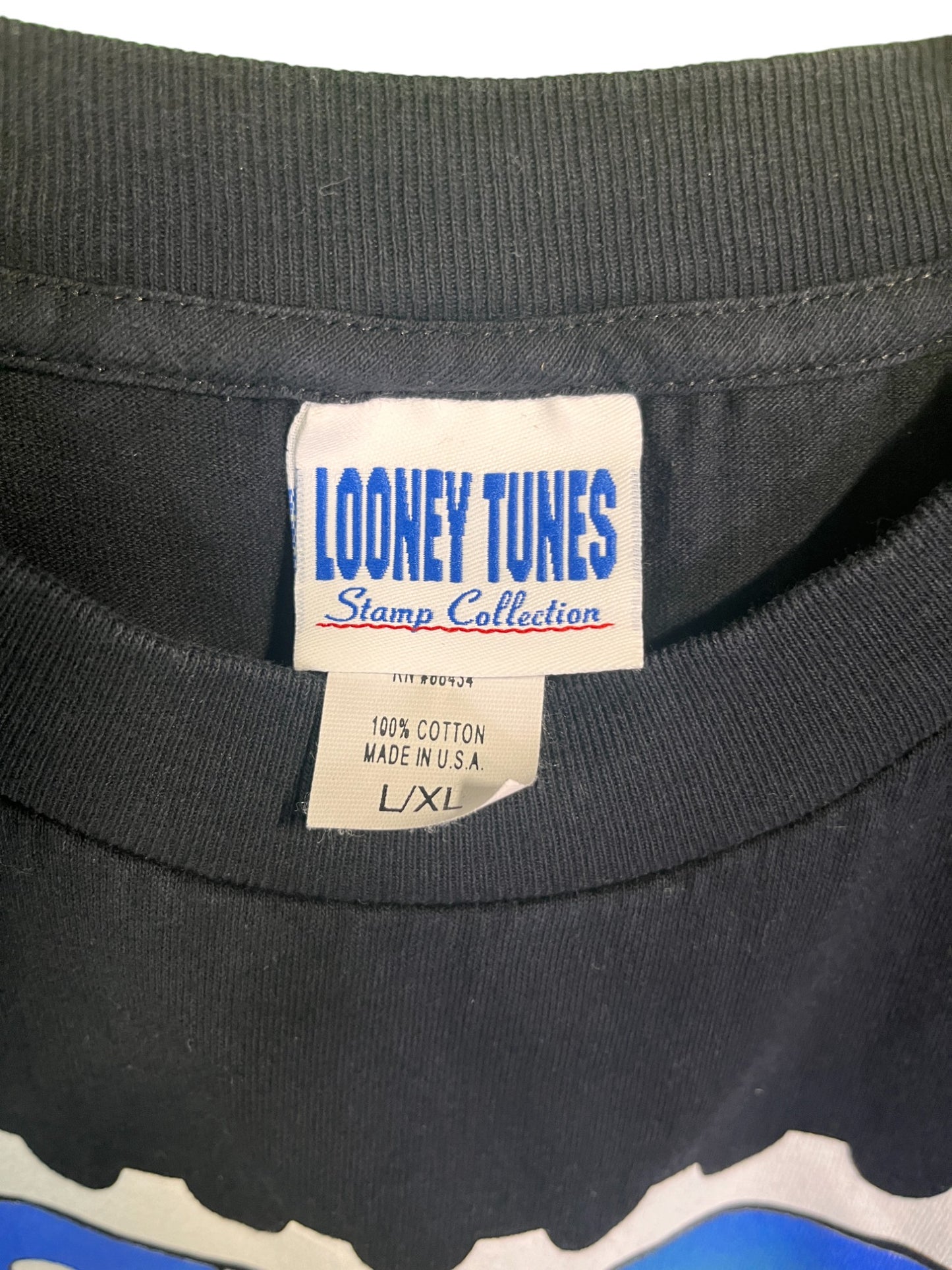 Vintage 1997 Looney Tunes Postal Stamp Graphic Tee Size L/XL