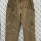 Vintage Carhartt Made in USA Brown Double Knee Carpenter Pants Size 32x23