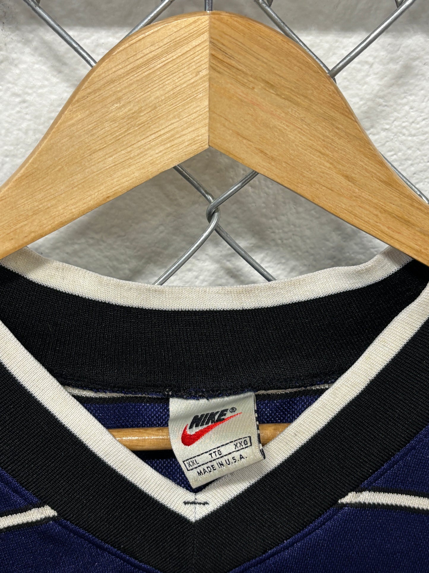 Vintage 90's Nike Soccer Jersey Style Striped Shirt Size XXL