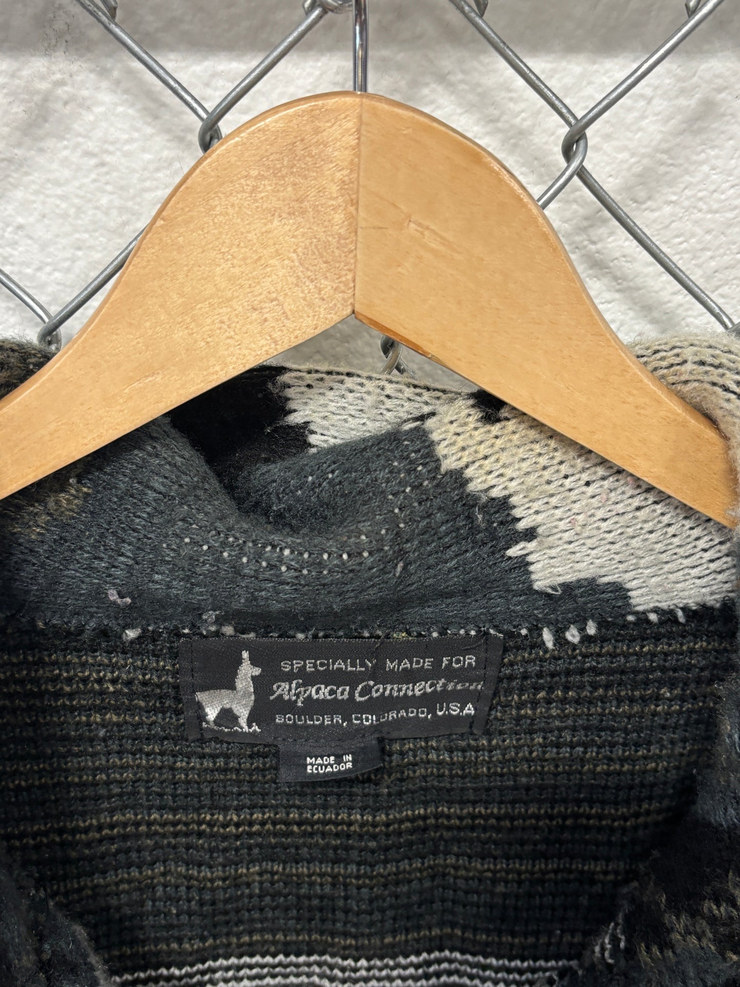 Vintage Alpaca Connection Handmade Nature Knit Hoodie Size XXL