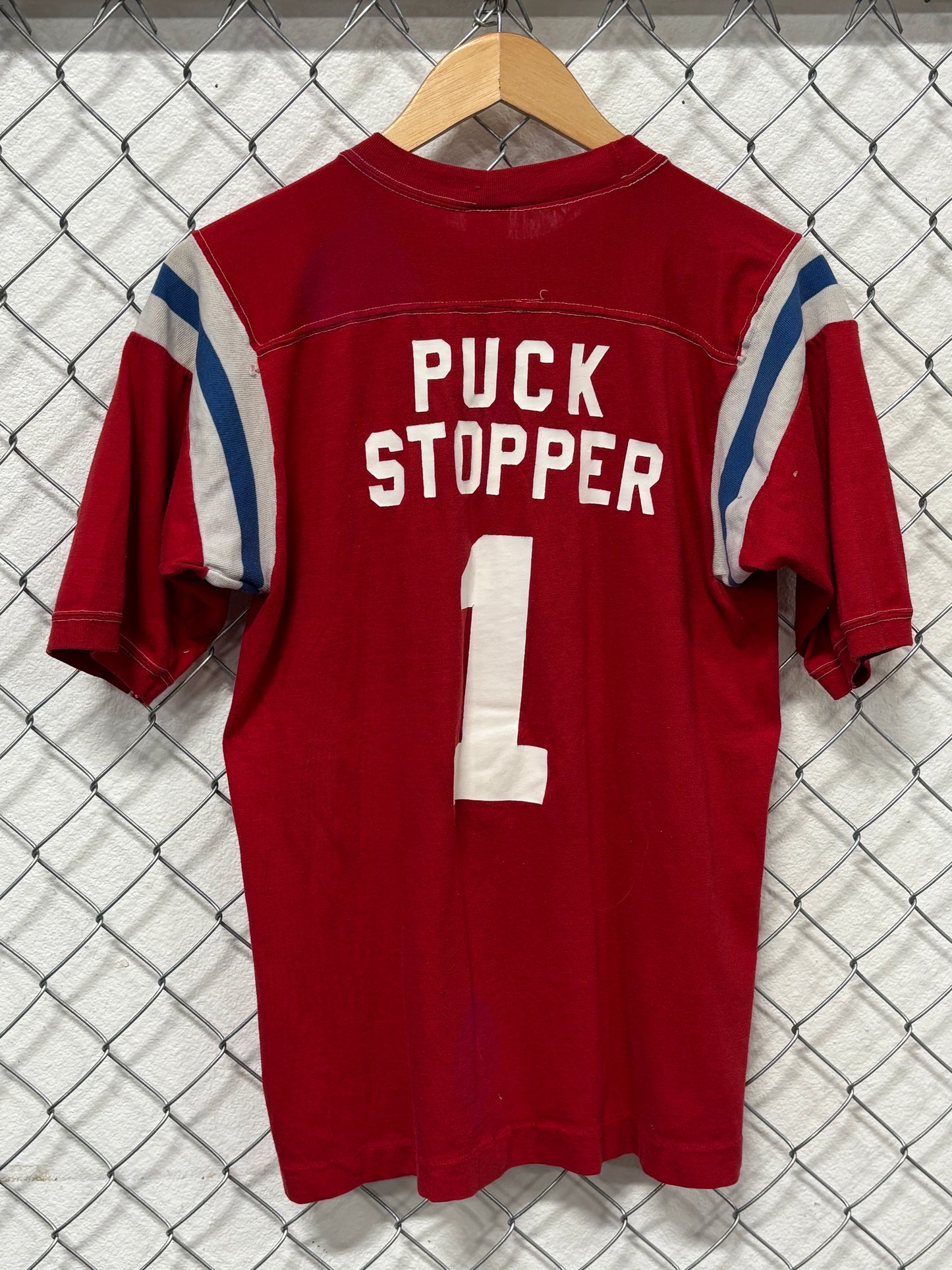 Vintage 90's Billings Rams Hockey Team Puck Stopper Tee Size Large