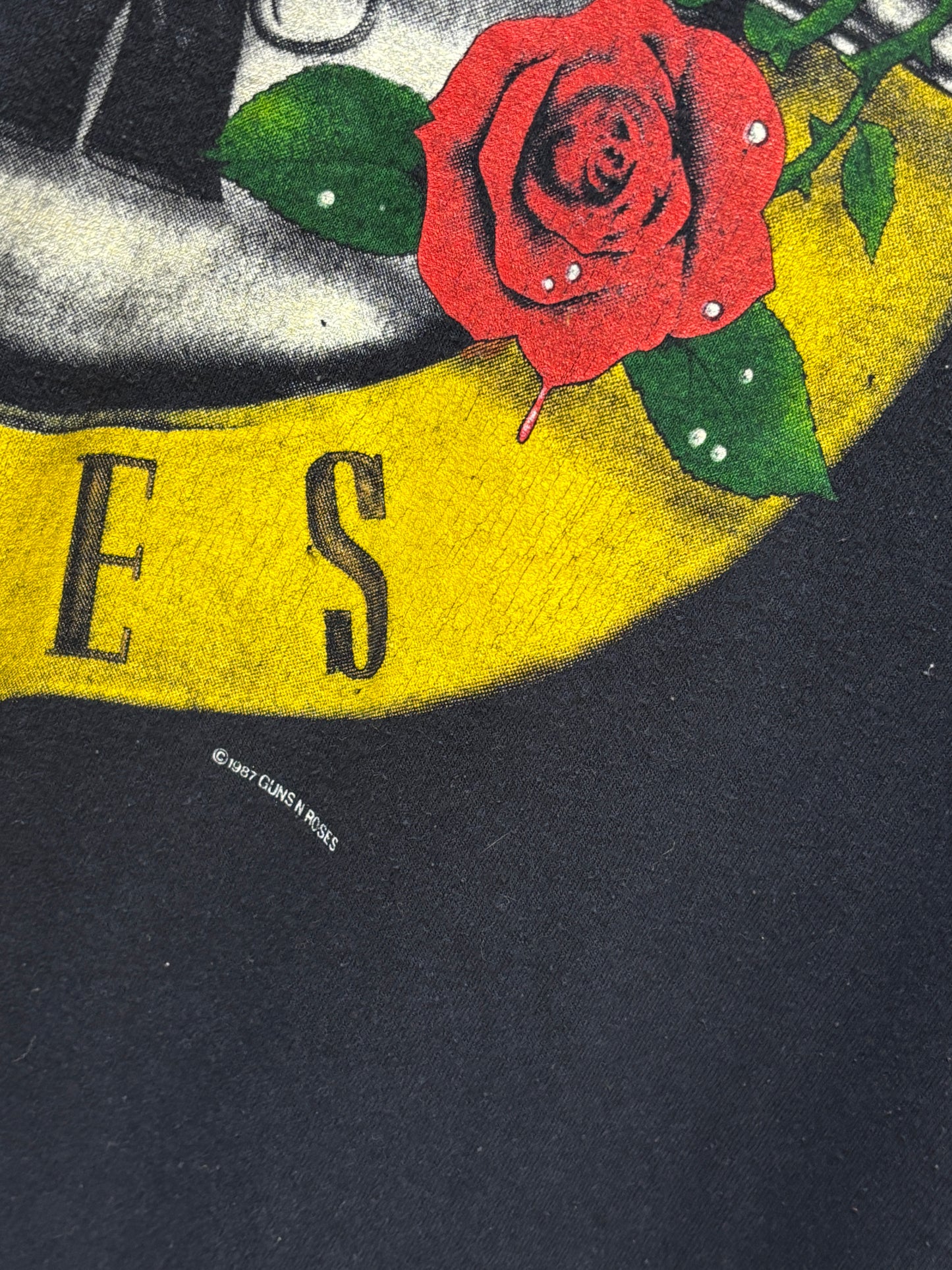 Vintage 1987 Guns n Roses Was Here Rock Band Graphic Tee Size Large