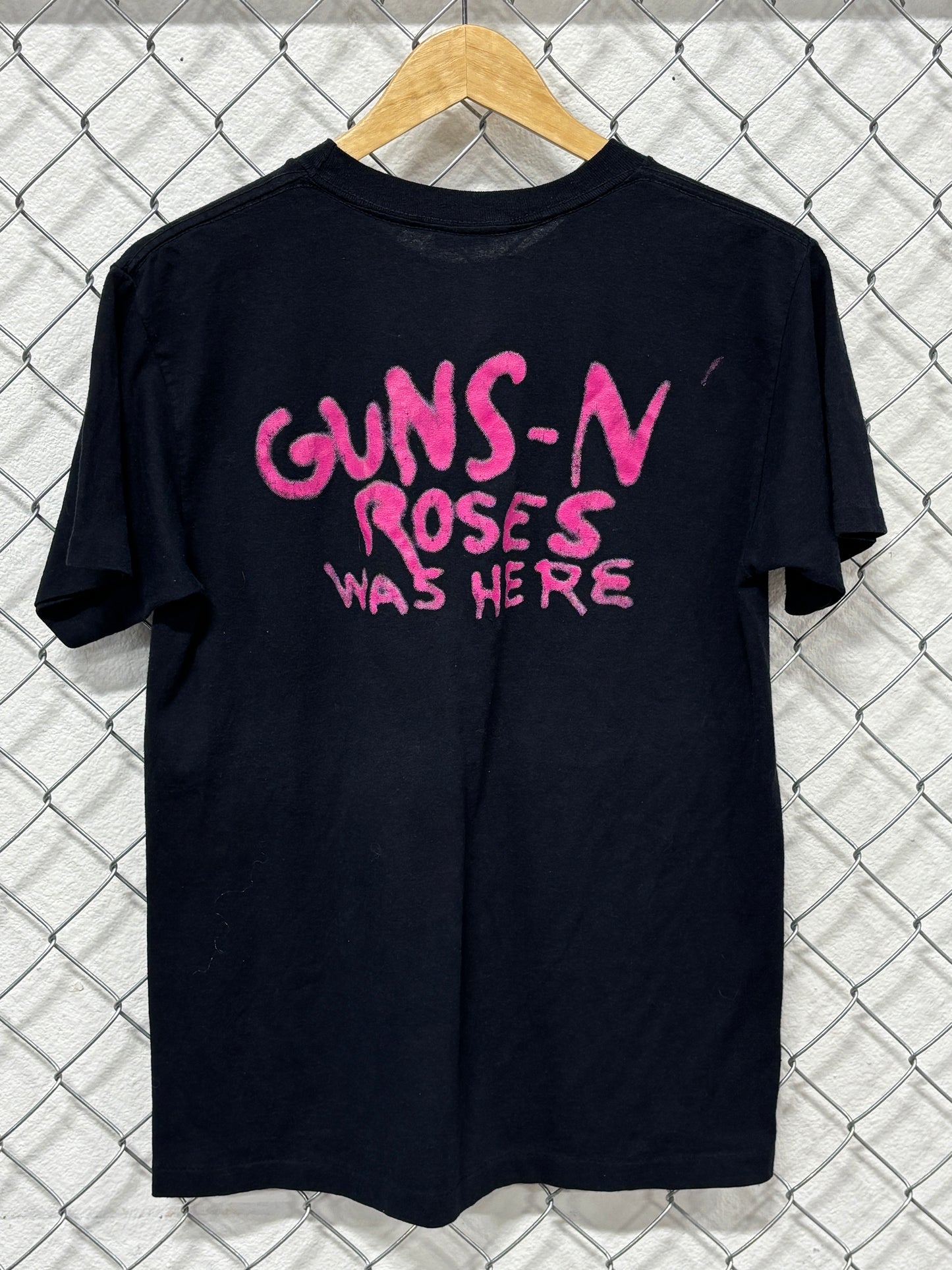 Vintage 1987 Guns n Roses Was Here Rock Band Graphic Tee Size Large