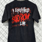 Vintage 90's Skid Row I Survived All Over Print Band Graphic Tee Size Large