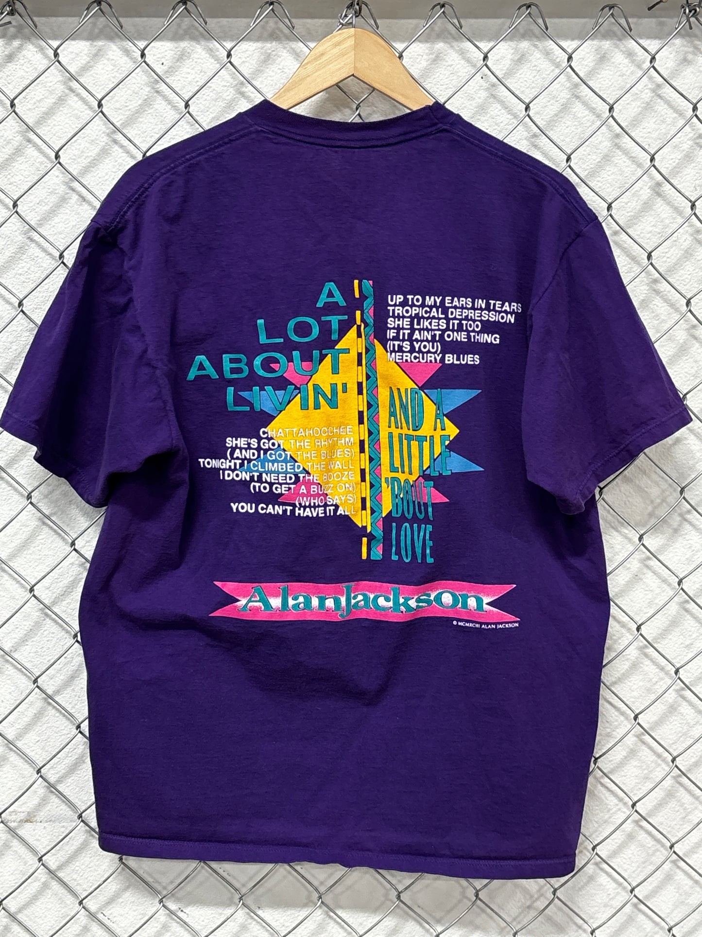 Vintage 90's Alan Jackson A Lot About Livin' Country Music Tee Size XL