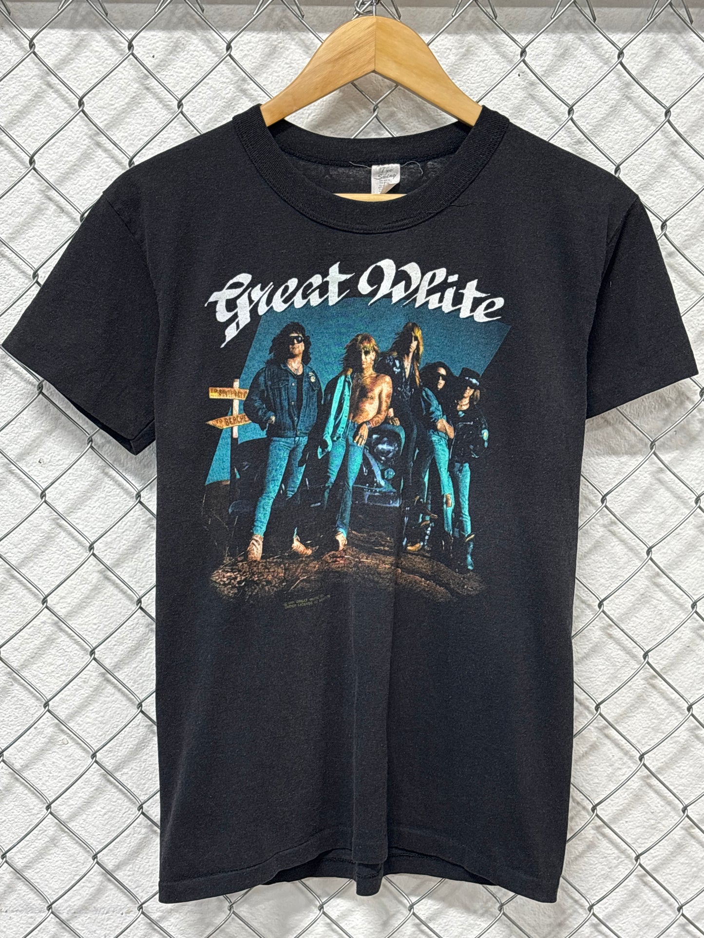 Vintage 80's Great White American Tour Band Graphic Tee Size Medium
