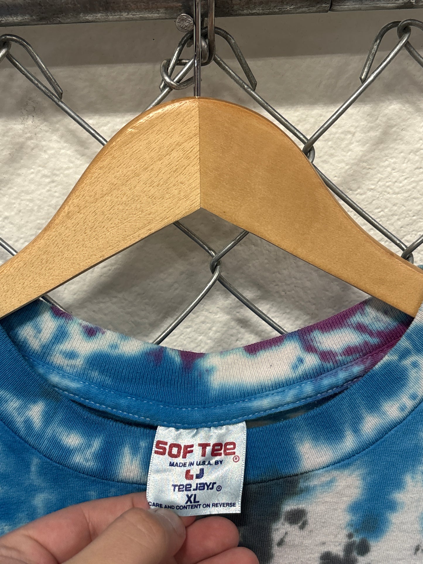 Vintage 90's Def Leppard Adrenalize Tie Dye Band Graphic Tee Size XL