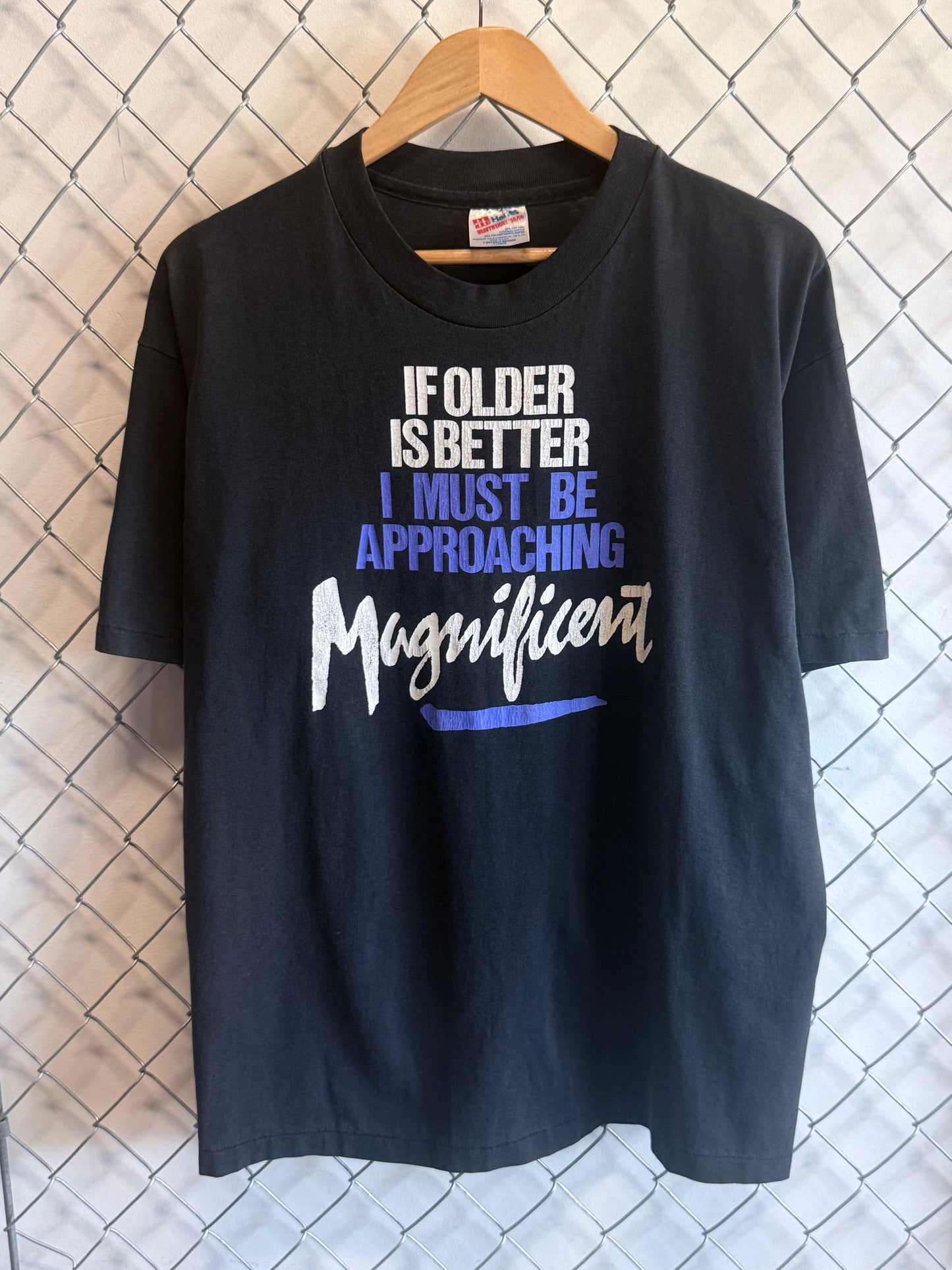 Vintage 80's Older Approaching Magnificent Graphic Tee Size XL
