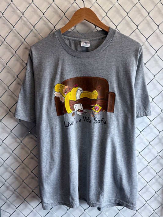 Vintage Y2K The Simpsons La Vida Sofa Cartoon Tee Size XL