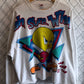 Vintage 90's Looney Tunes Tweety Bird Sure Whatever Cropped Sweater Size XL