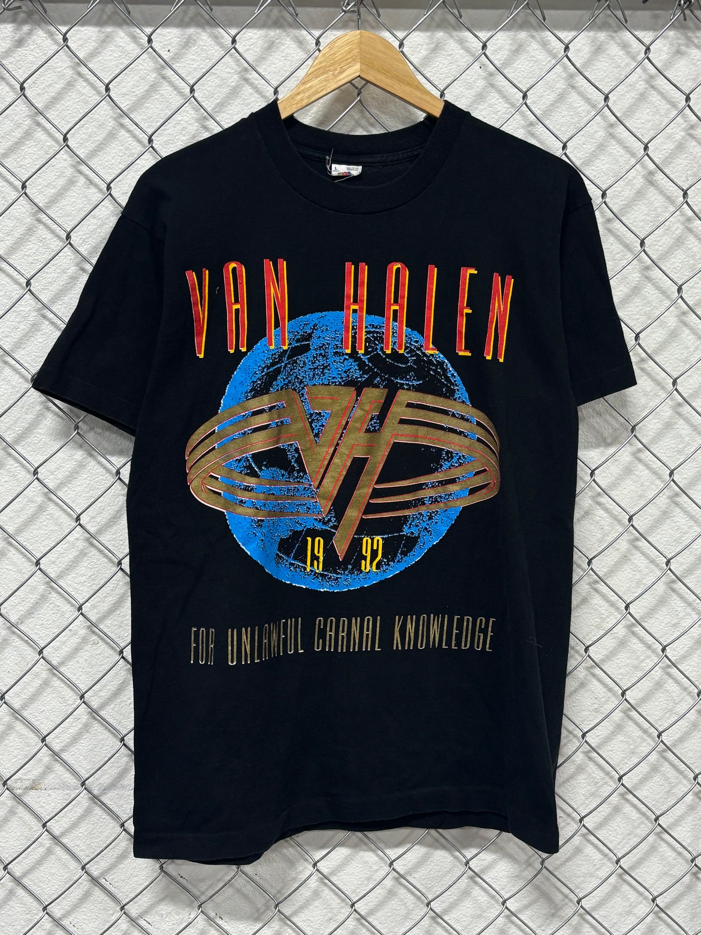 Vintage 1992 Van Halen Unlawful Carnal Knowledge Band Tour Tee Size Large