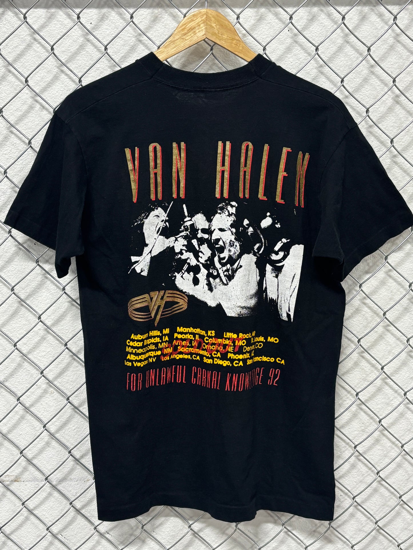 Vintage 1992 Van Halen Unlawful Carnal Knowledge Band Tour Tee Size Large