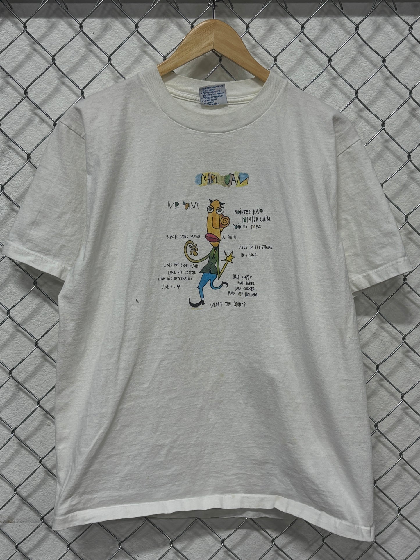 Vintage 90's Pearl Jam Mr. Point Tour Band Graphic Tee Size Large