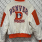 Vintage 90's Chalk Line Denver Broncos White Bomber Jacket Size XL