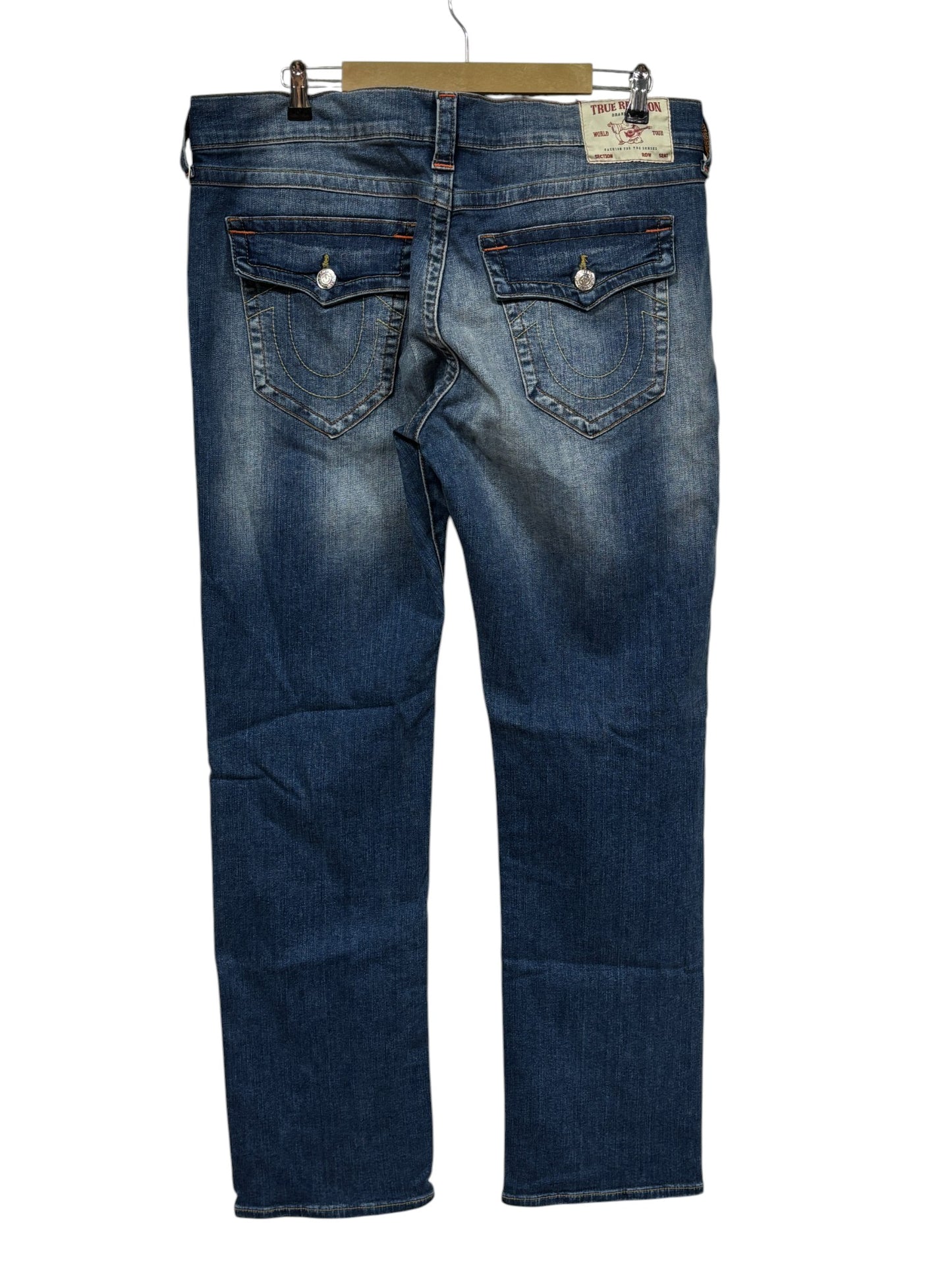True Religion Ricky Relaxed Straight Fit Denim Jeans Size 38x32