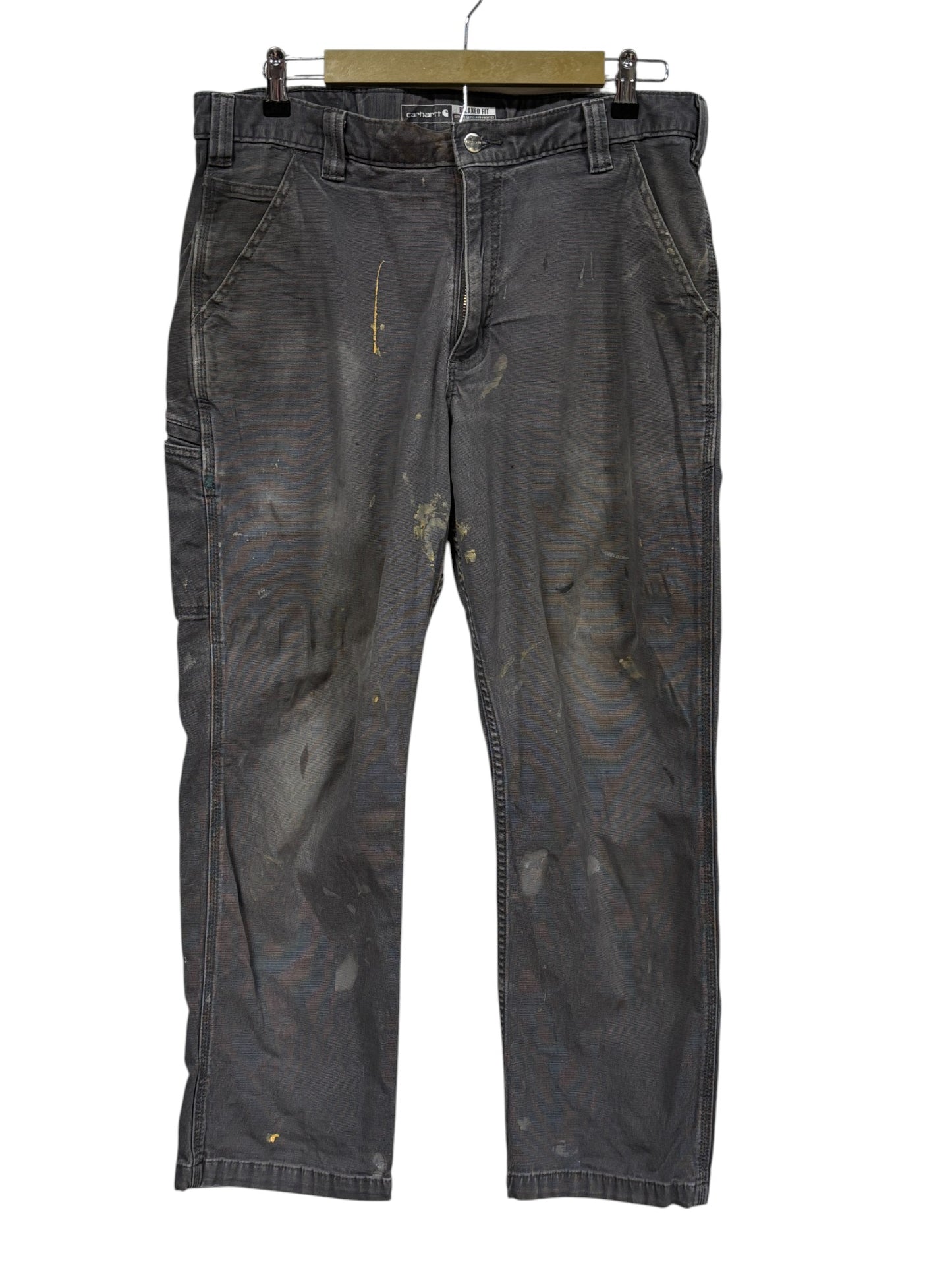Carhartt Thrashed Grey Relaxed Fit Carpenter Pants Size 36x30