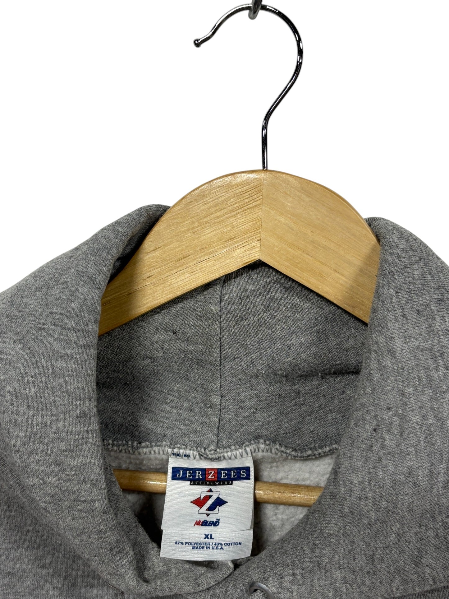Vintage 90's Jerzees Grey Blank Hoodie Size XL
