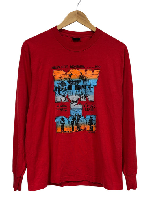 Vintage 1990 Miles City Montana Row Run Ride Marathon Shirt Size Large