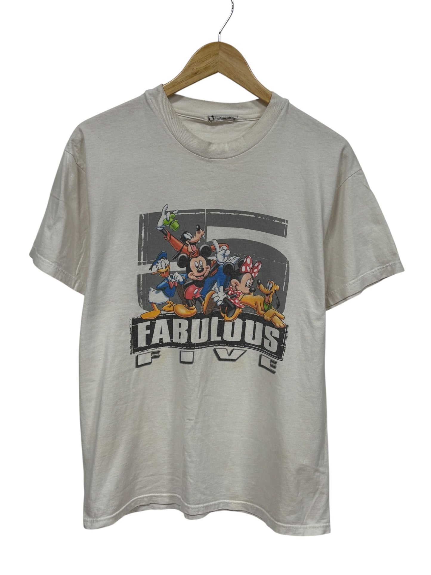Vintage Mickey Mouse Fabulous Five Cartoon Graphic Tee Size Large