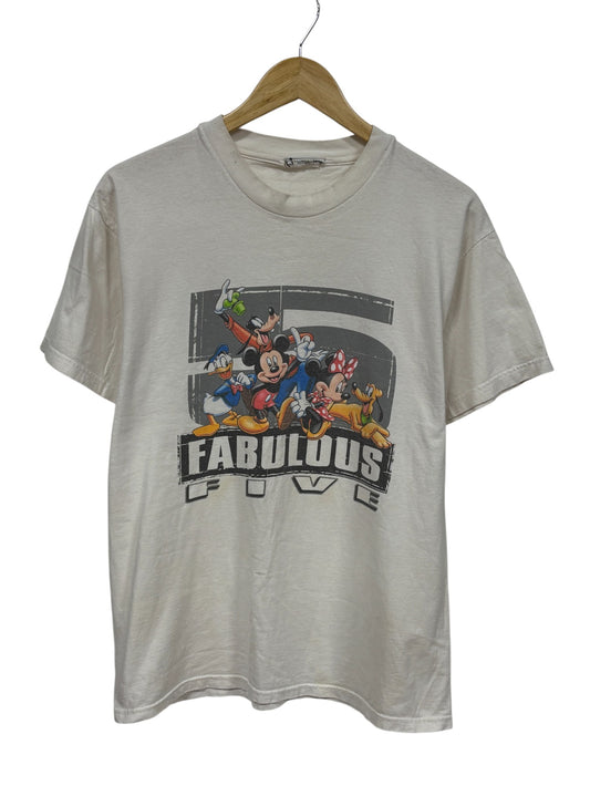 Vintage Mickey Mouse Fabulous Five Cartoon Graphic Tee Size Large