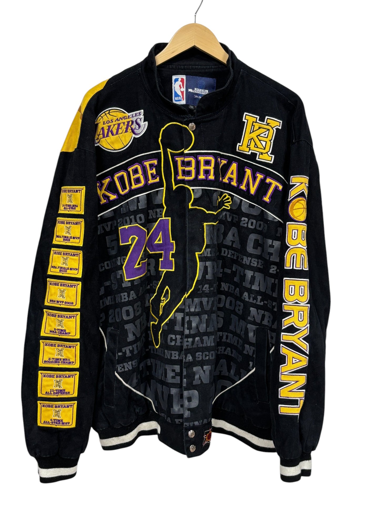 Vintage 00's Jeff Hamilton Kobe Bryant Lakers Accolades Jacket Size XXL