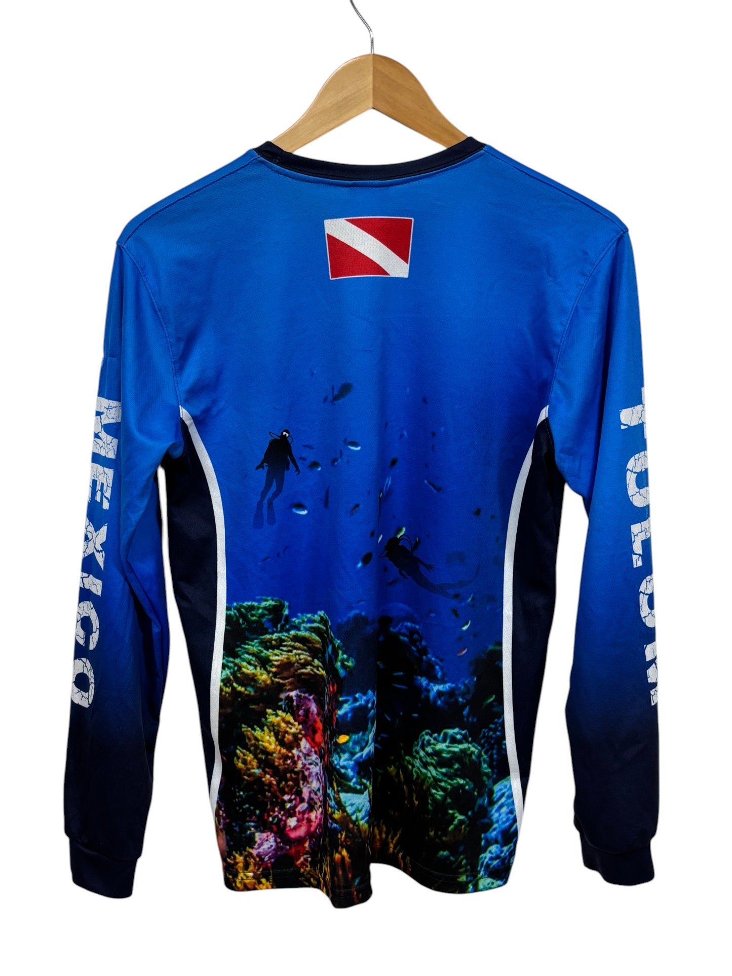 Vintage 90's BUM Equipment Aquatic Life AOP Long Sleeve Shirt Size Small