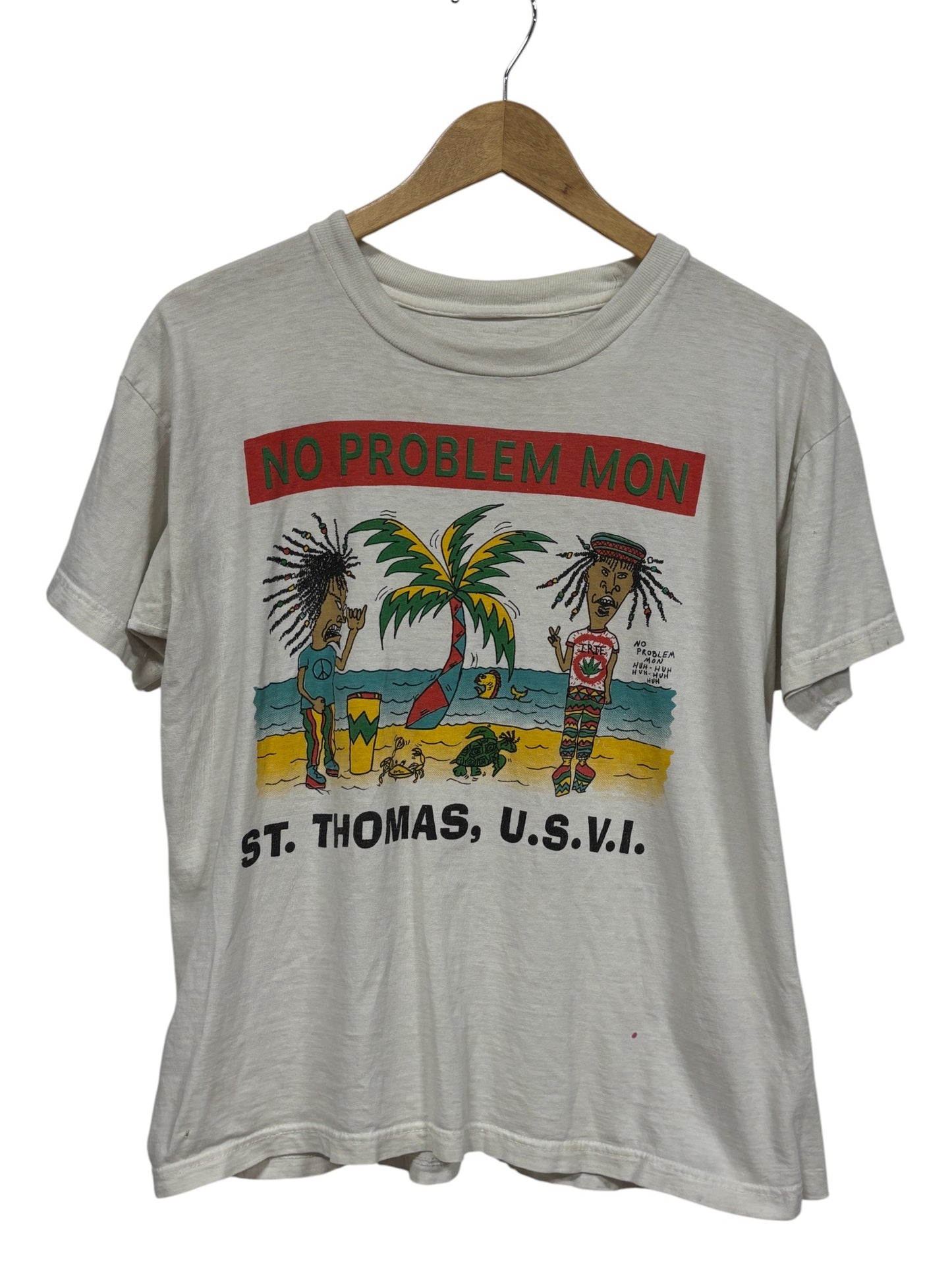 Vintage Y2K Beavis and Butthead No Problem Mon Virgin Islands Tee Size Medium